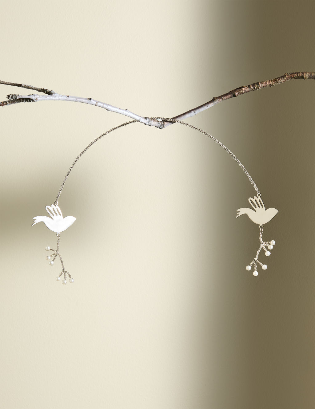 Silver Wire Bird Tree Decoration