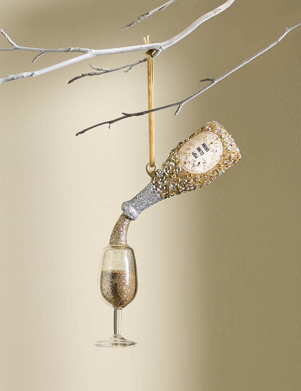 Glitter Glass Bottle Hanging Decoration