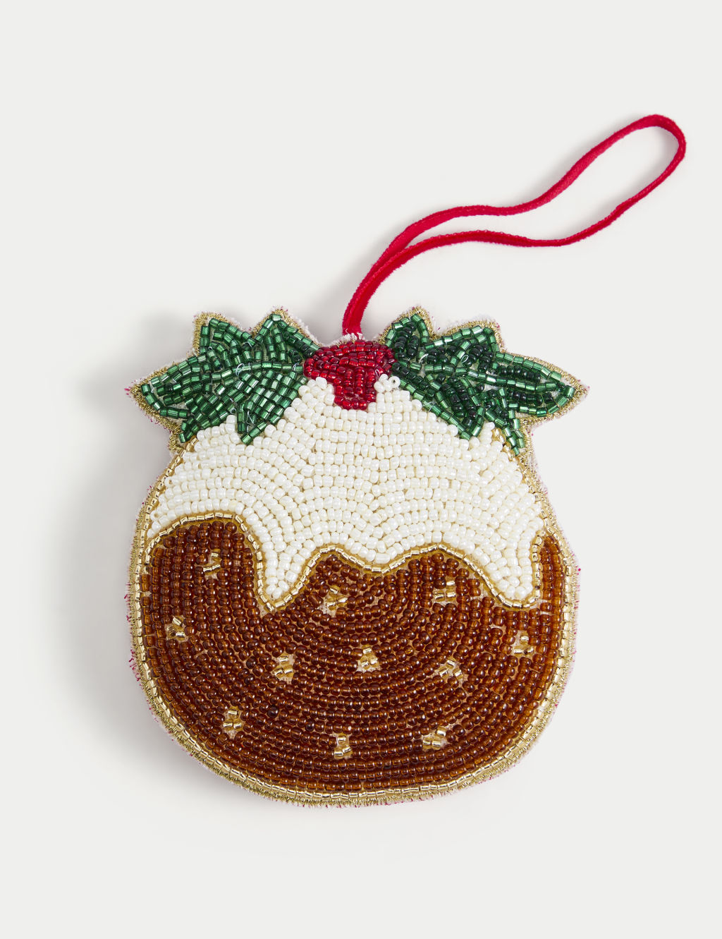 Beaded Christmas Pudding Hanging Decoration 1 of 4