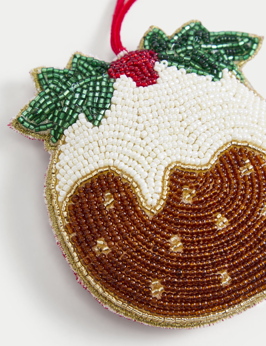 Beaded Christmas Pudding Hanging Decoration 2 of 4