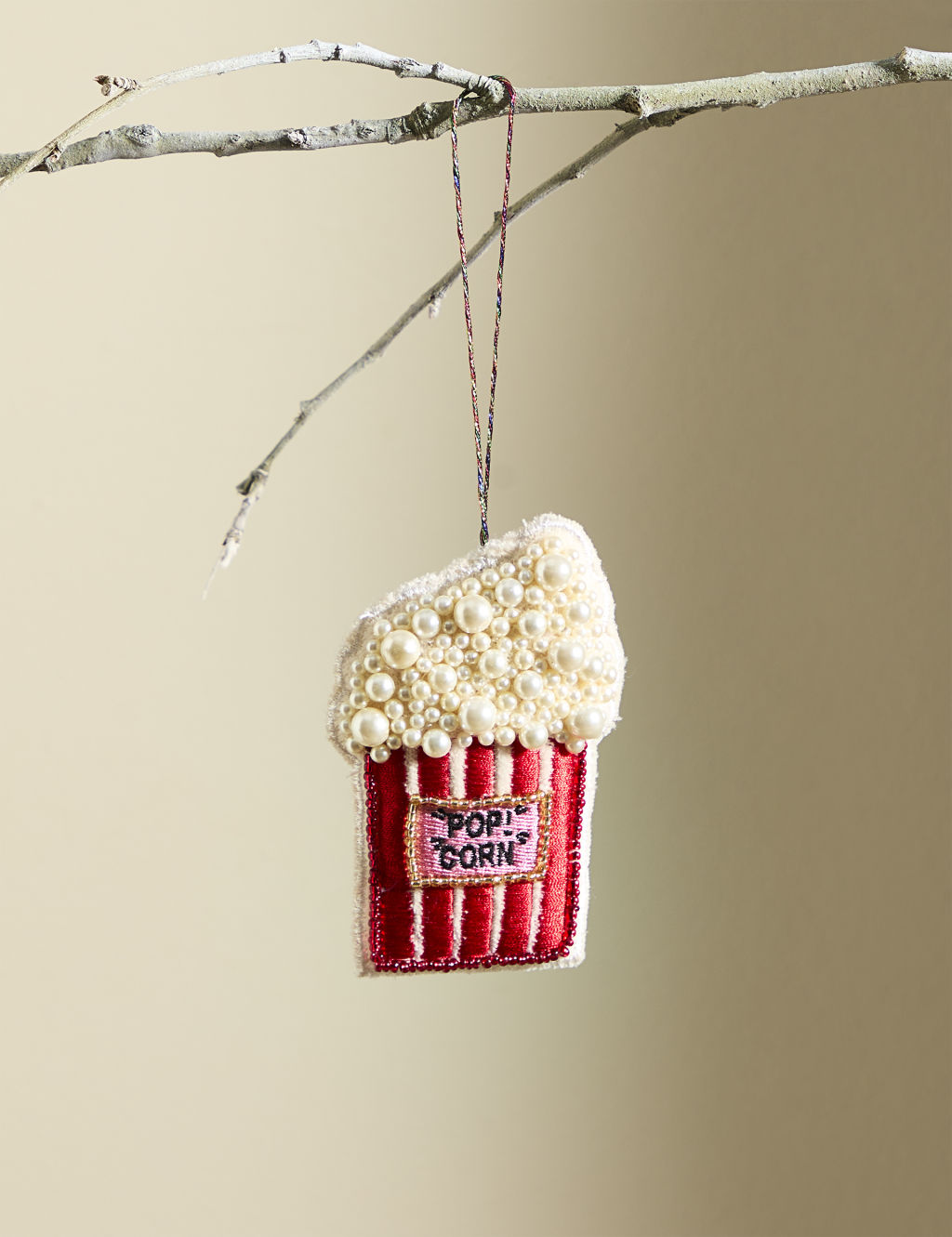 Beaded Popcorn Bucket Hanging Decoration