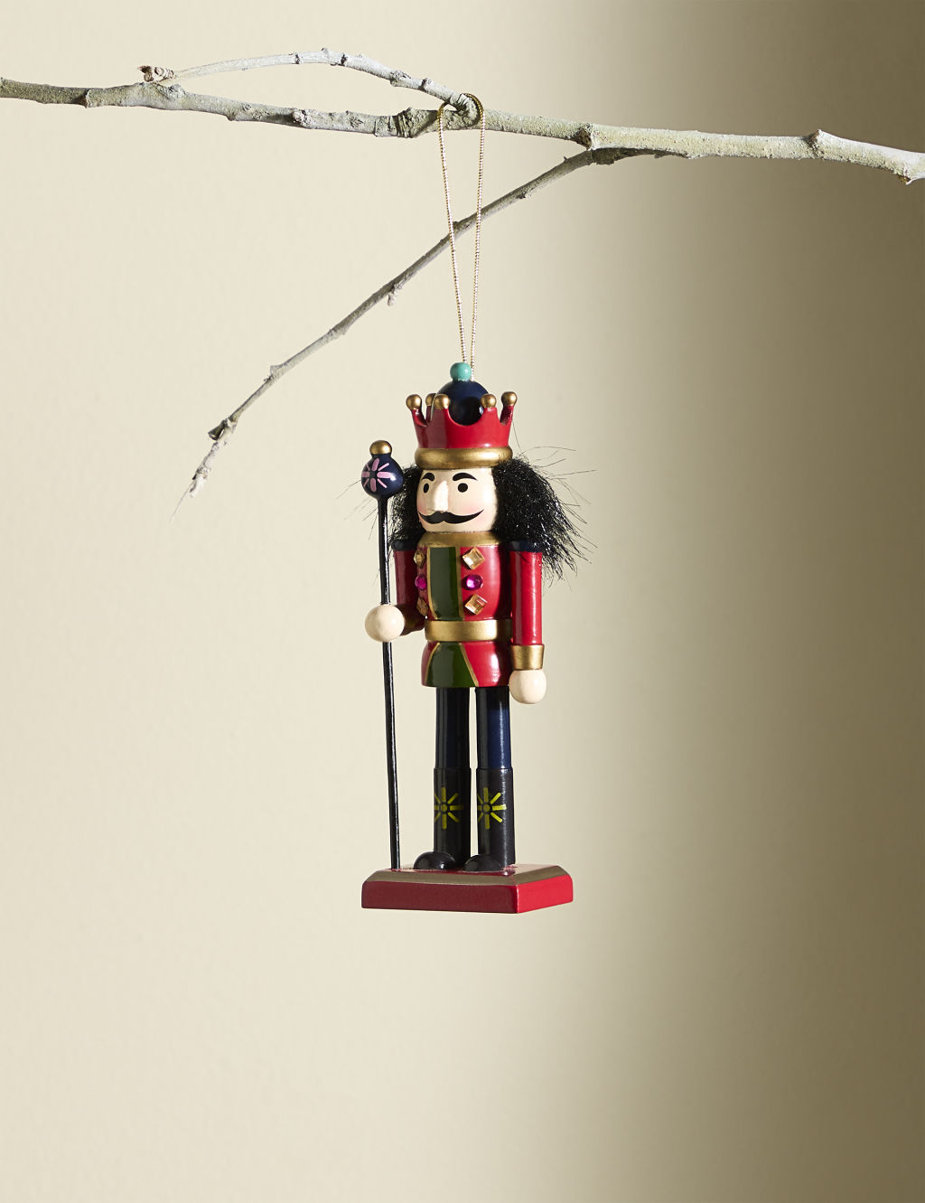 Wooded Nutcracker Hanging Decoration