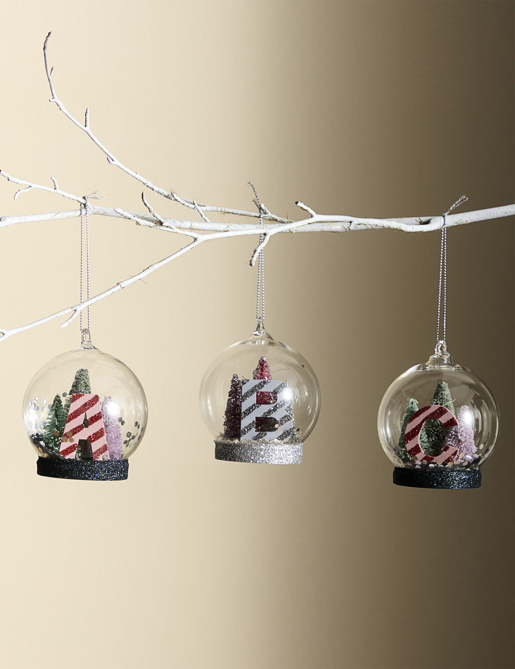 Glass Hanging Alphabet Cloche Decoration