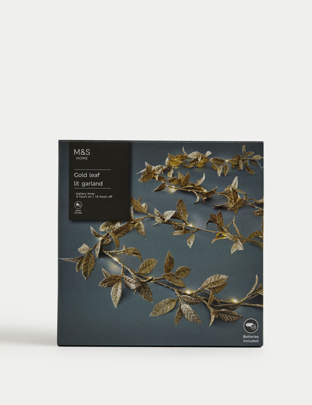 Pre-Lit Gold Leaf Garland