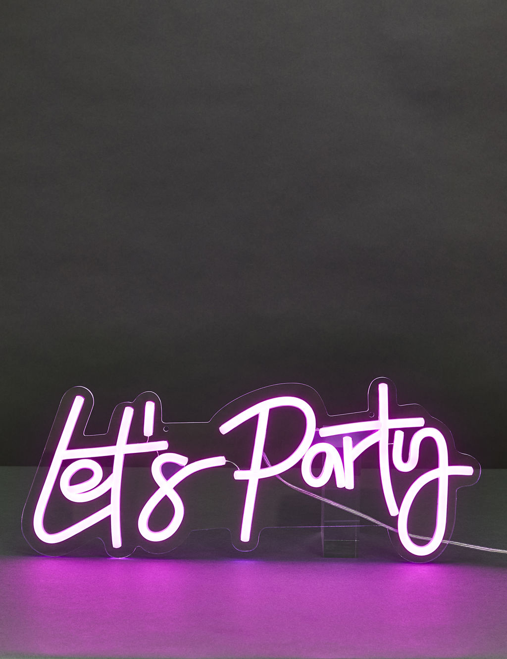 Pink Neon Let's Party Lights
