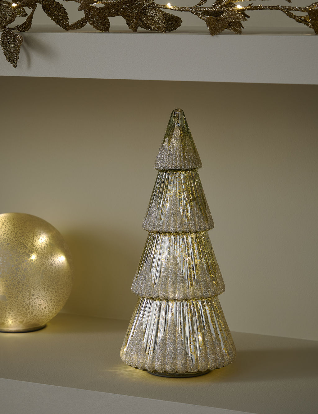 Silver Light Up Christmas Tree Decoration