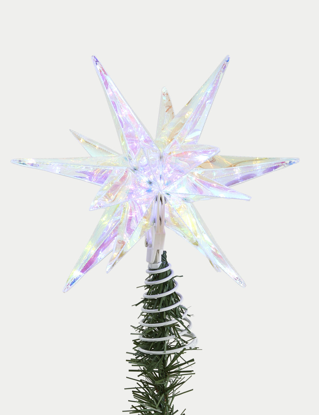 Iridescent Light Up Star Tree Topper