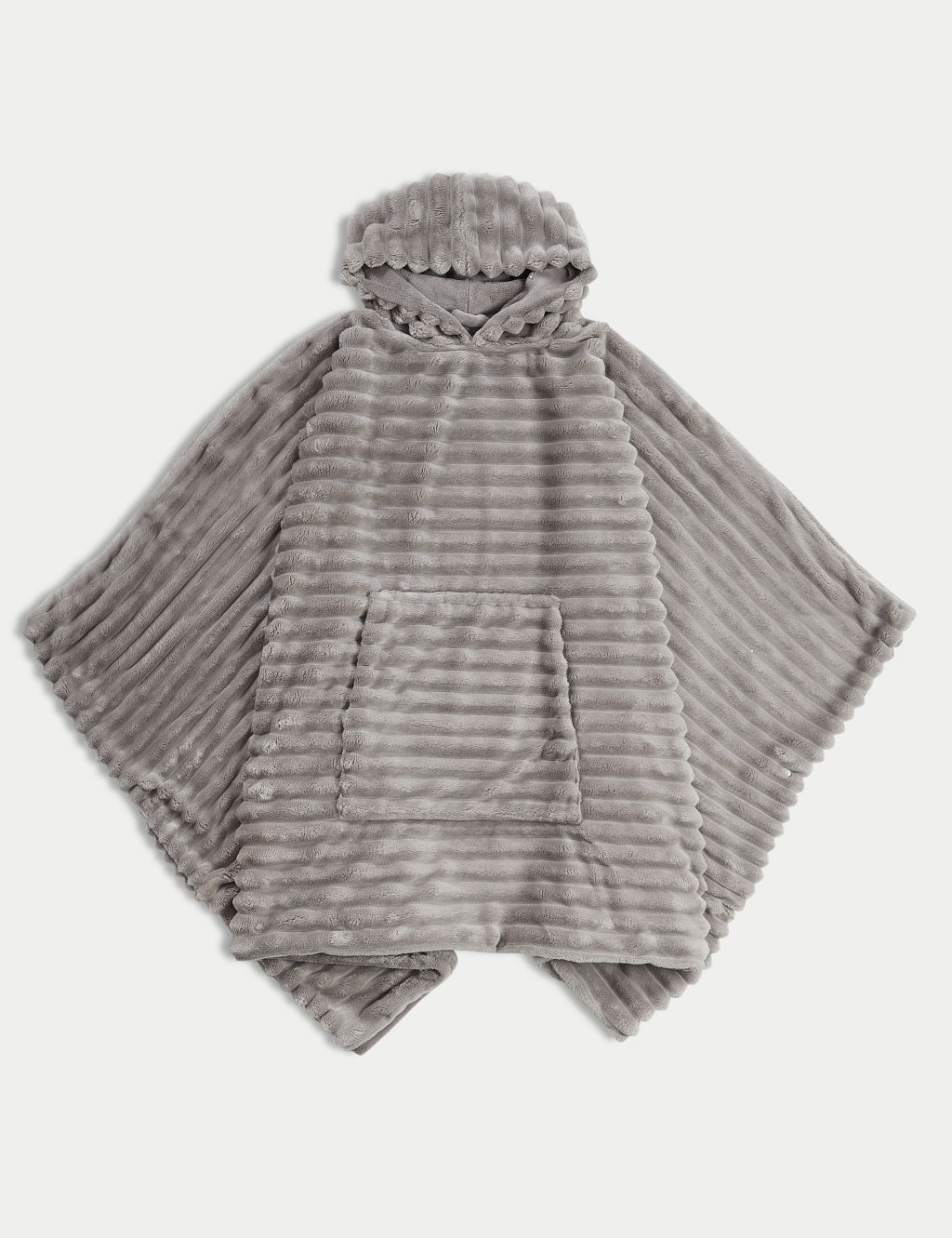 Ribbed Fleece Hooded Blanket