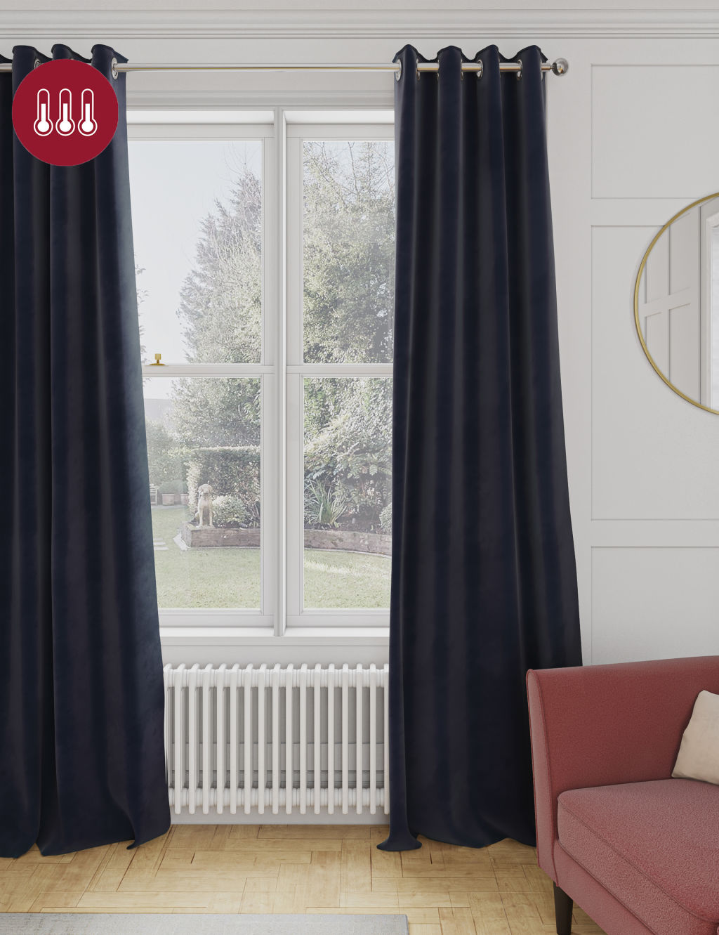 Velvet Eyelet Temperature Smart Curtains 2 of 8