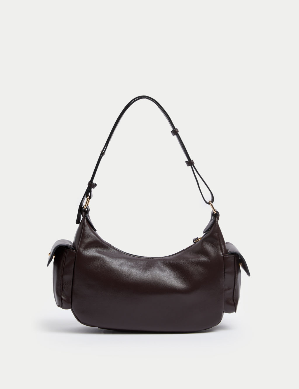 Faux Leather Utility Shoulder Bag