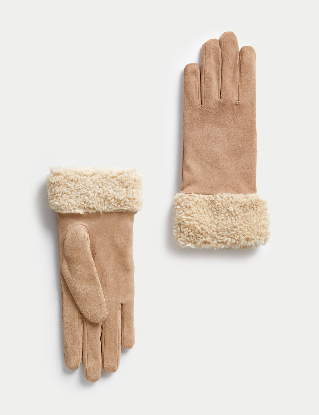 Faux Sheepskin Cuffed Gloves