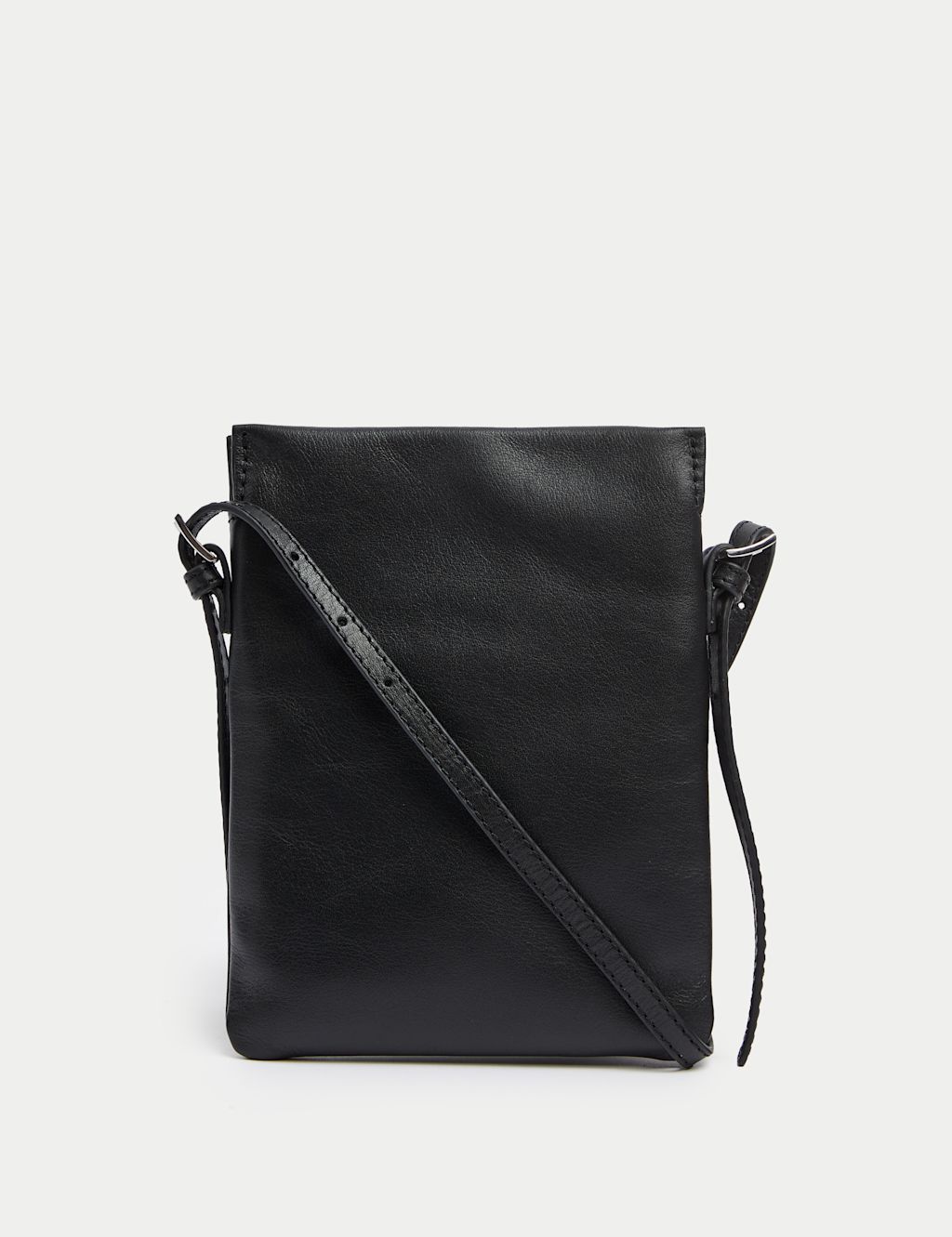 Leather Buckle Detail Cross Body Bag