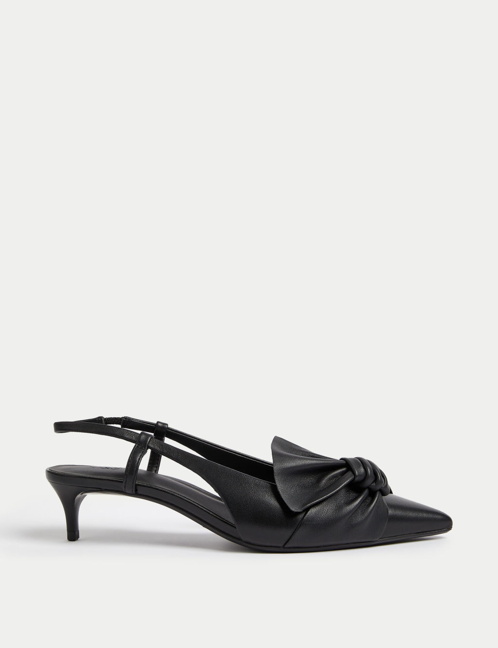 Leather Kitten Heel Slingback Sandals 3 of 3