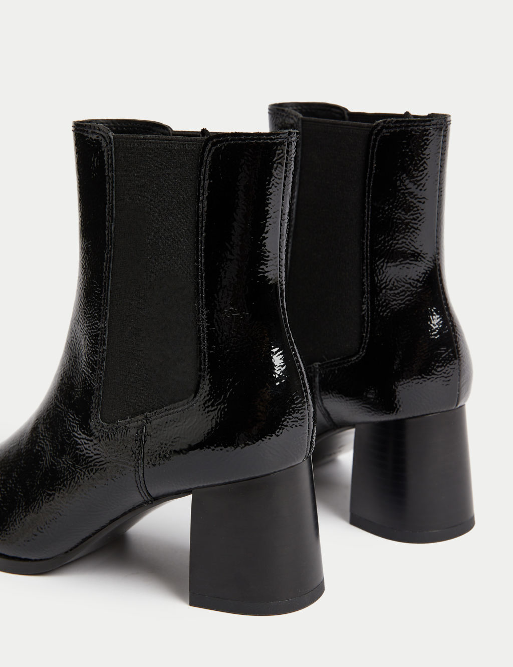 Patent Leather Chelsea Block Heel Boots 2 of 3