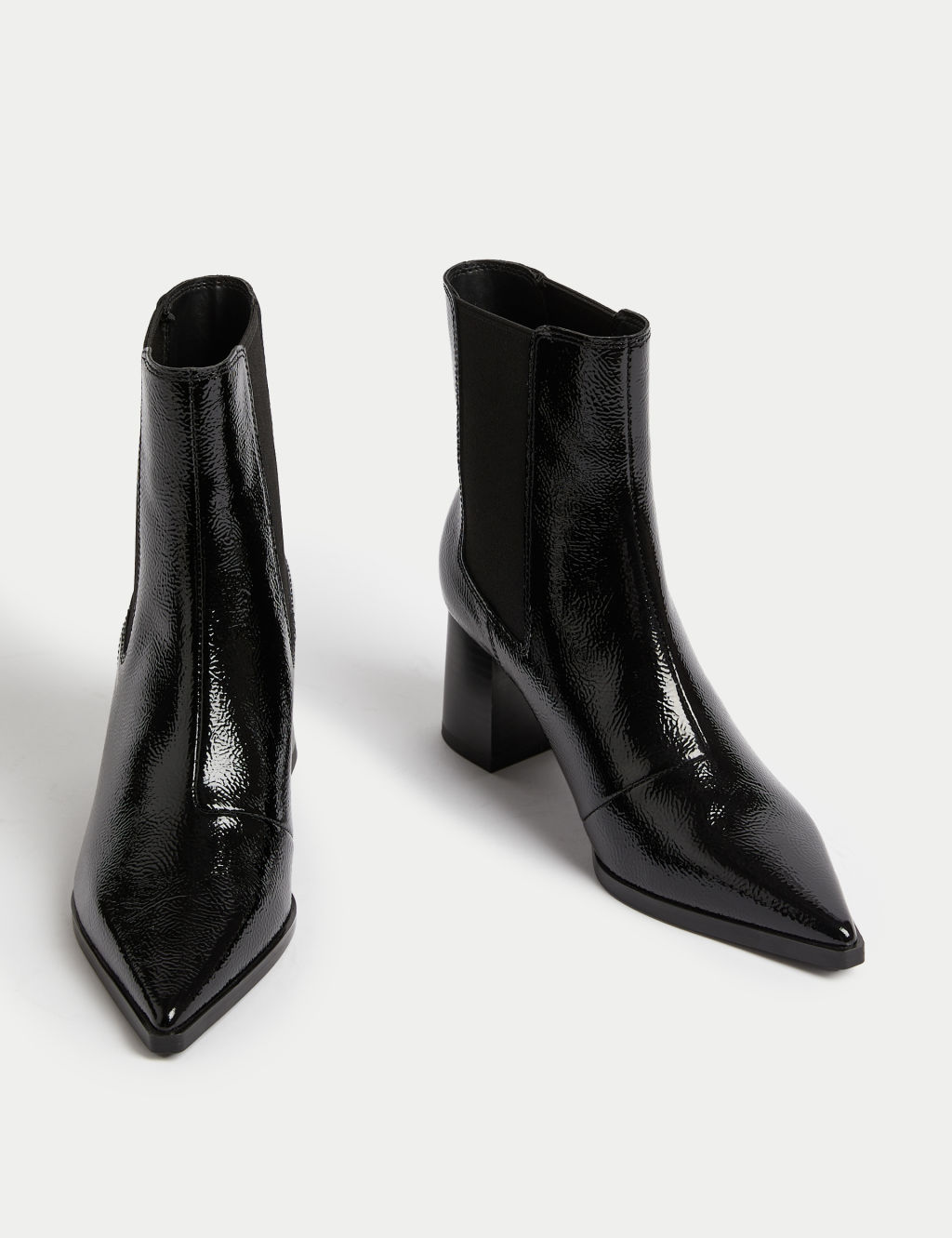 Patent Leather Chelsea Block Heel Boots 1 of 3