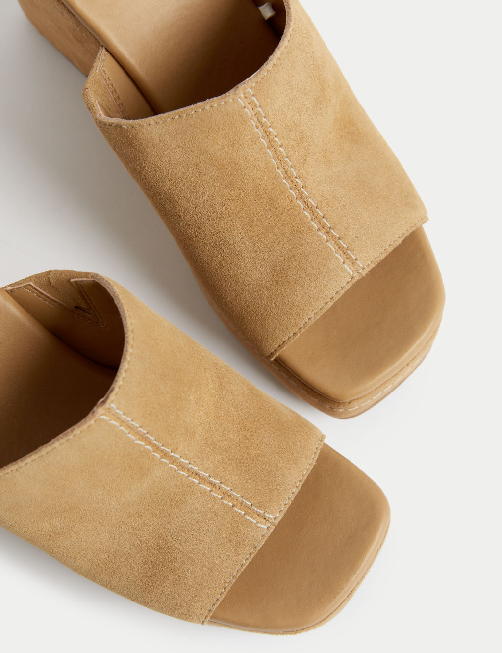 suede open toe mules
