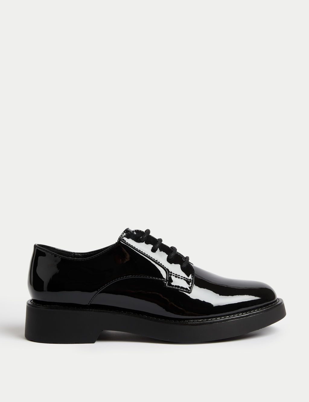 Patent Lace Up Flat Brogues