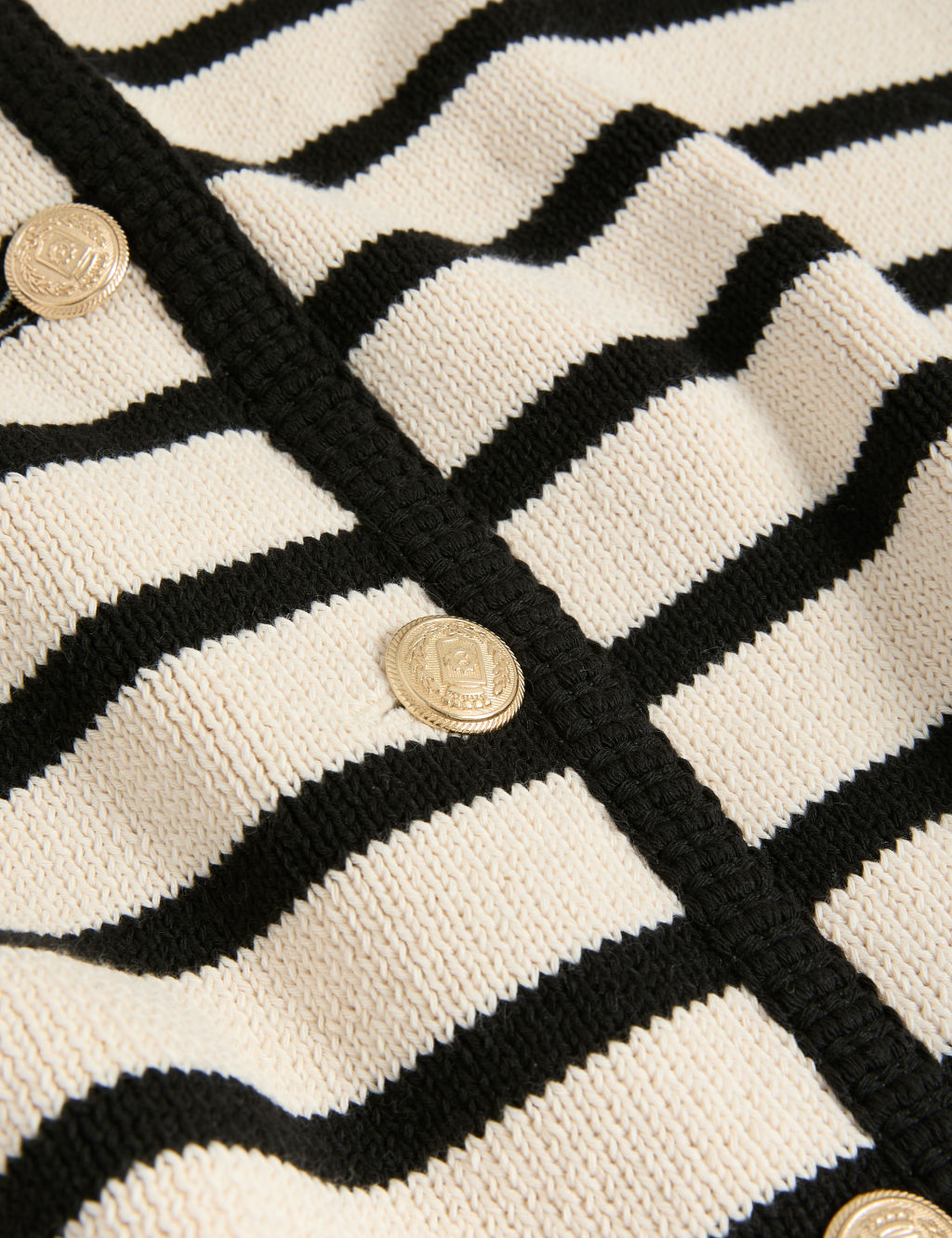 Cotton Rich Striped Crew Neck Cardigan 6 of 6