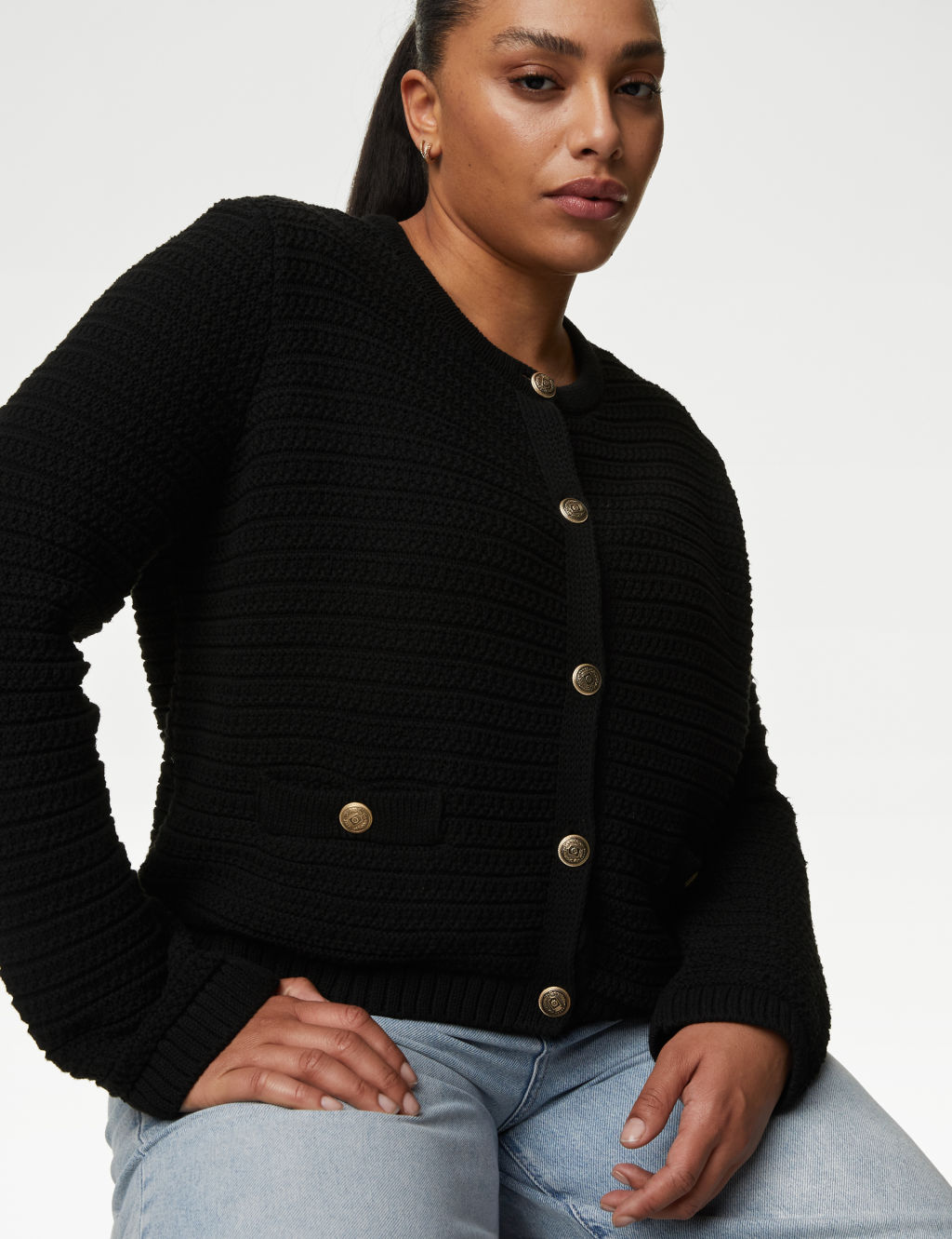 Marks and spencer ladies black cardigan hot sale