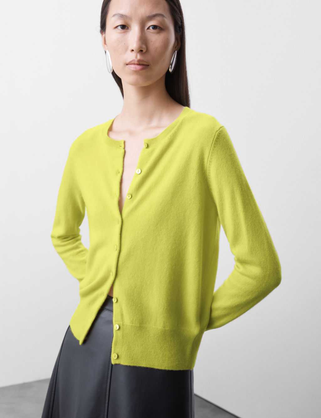 Pure Cashmere Crew Neck Cardigan