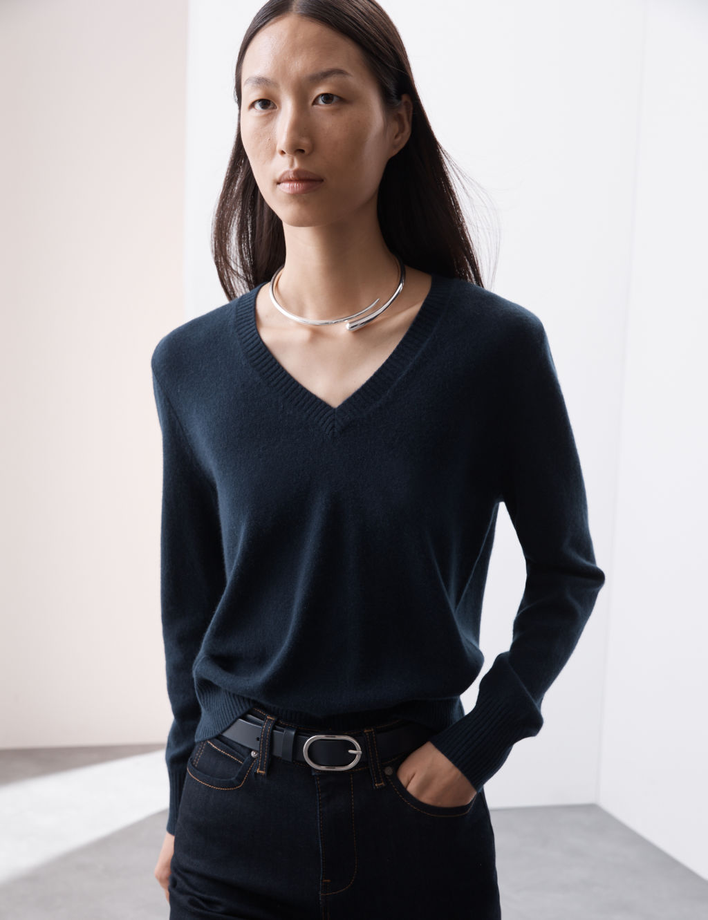 Pure Cashmere V-Neck Jumper