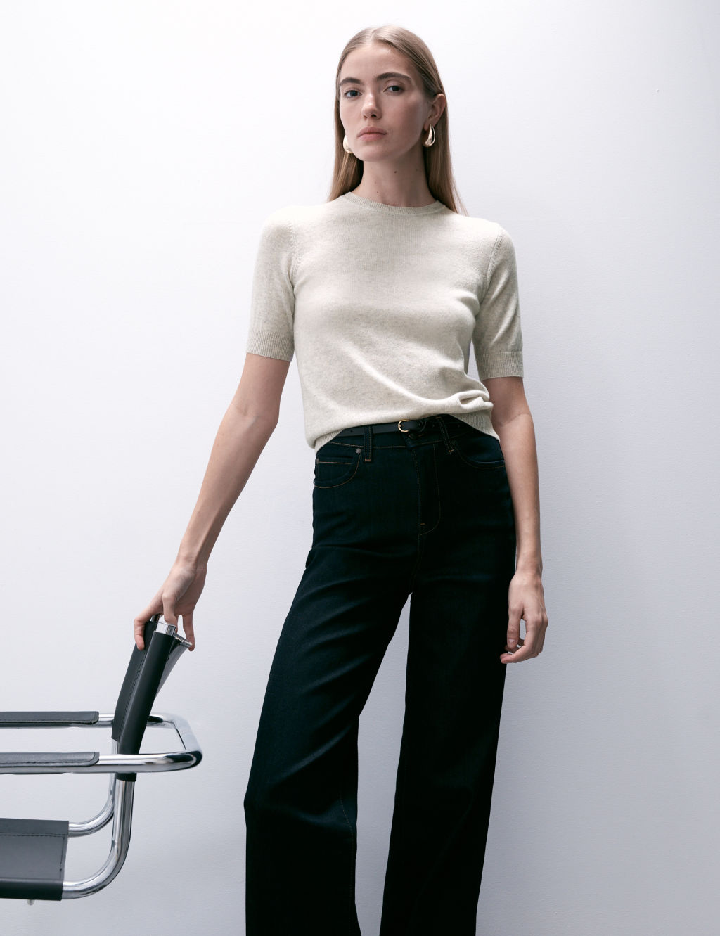 Merino Wool With Cashmere Knitted Top
