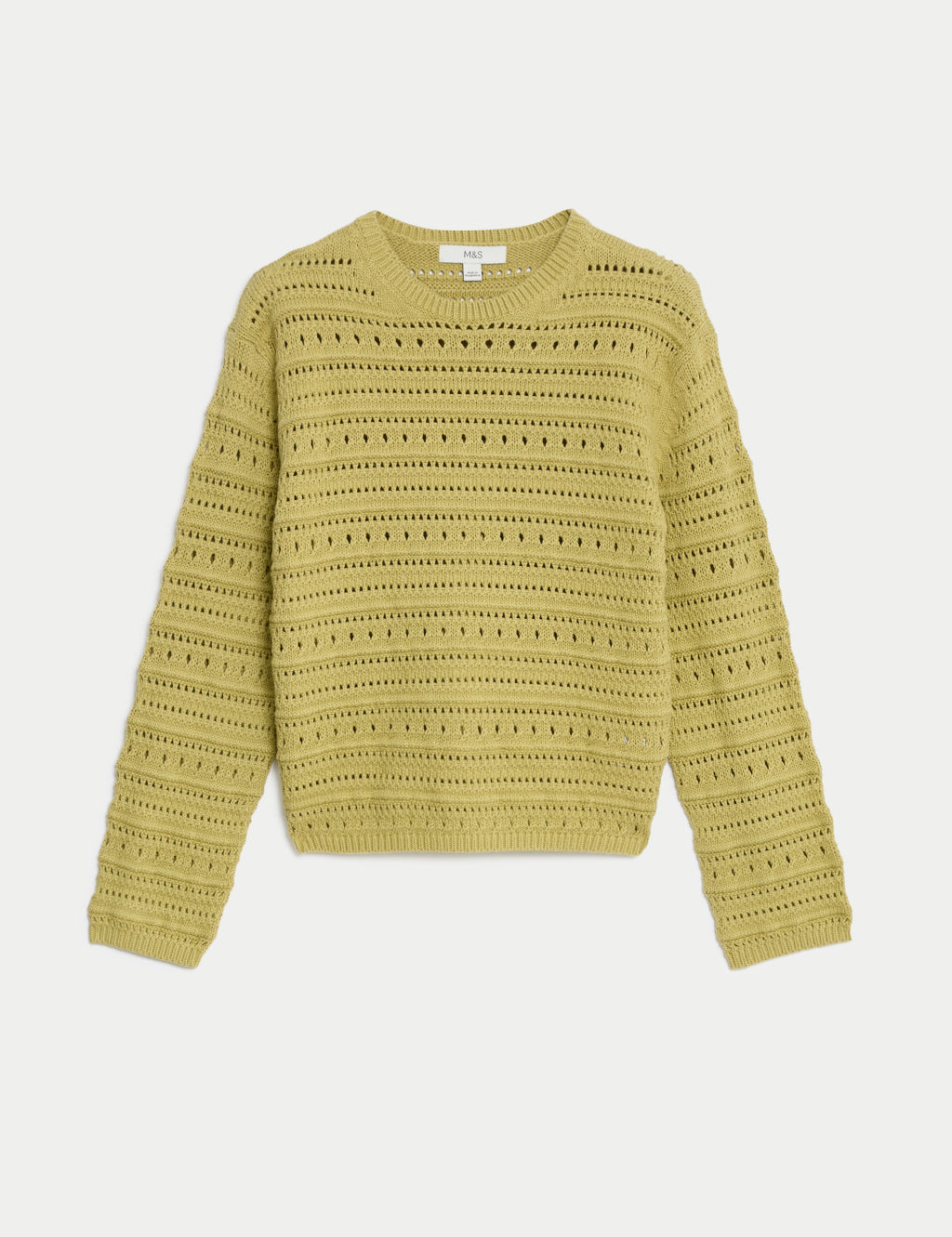 Cotton Rich Textured Crew Neck Jumper 1 of 6