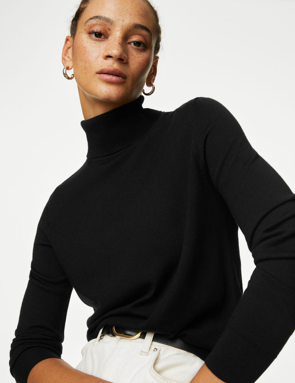 Pure Merino Wool Roll Neck Jumper