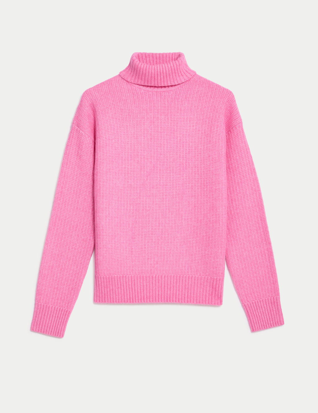 Cloud Yarn Textured Roll Neck Jumper