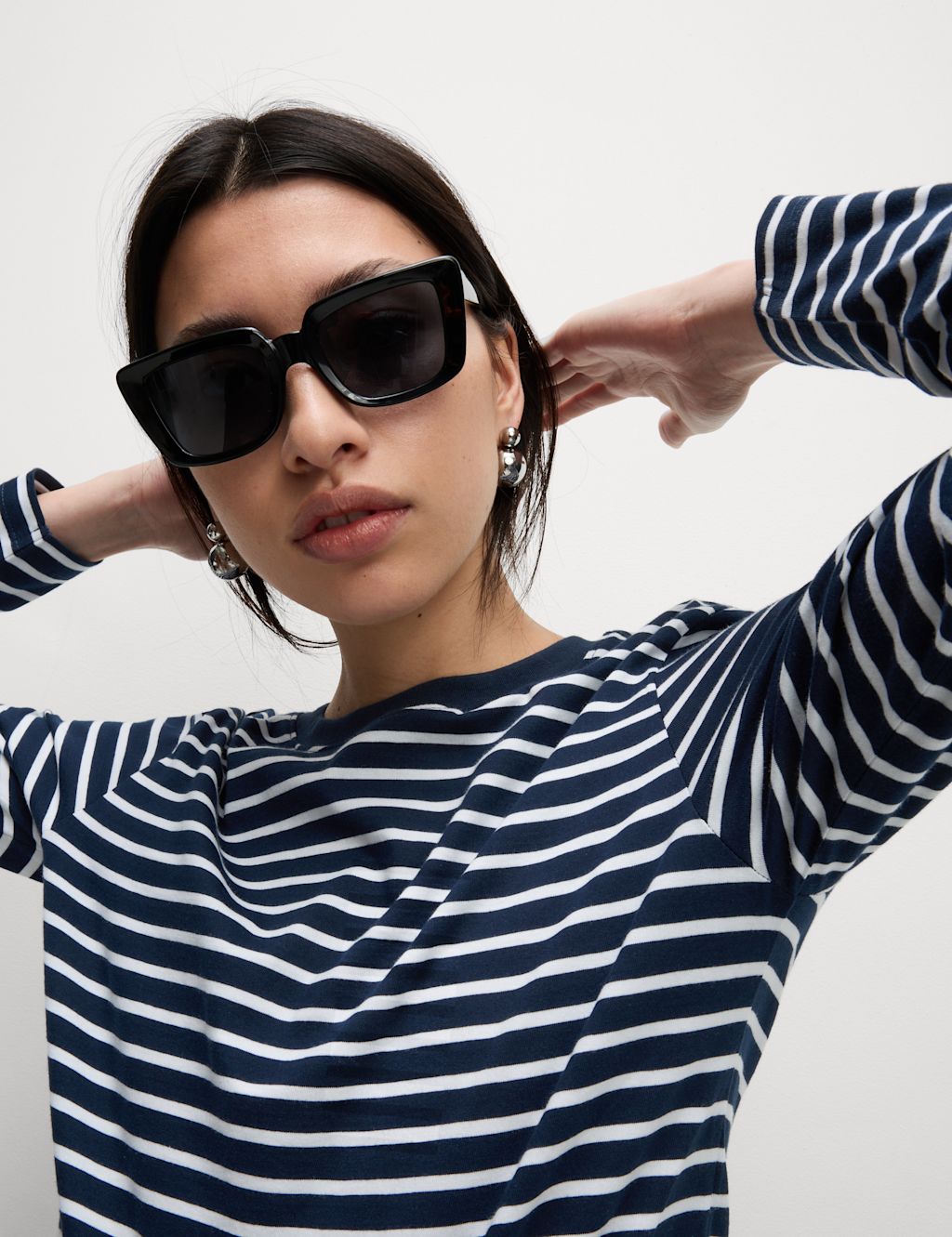 Pure Cotton Striped Crew Neck T-Shirt