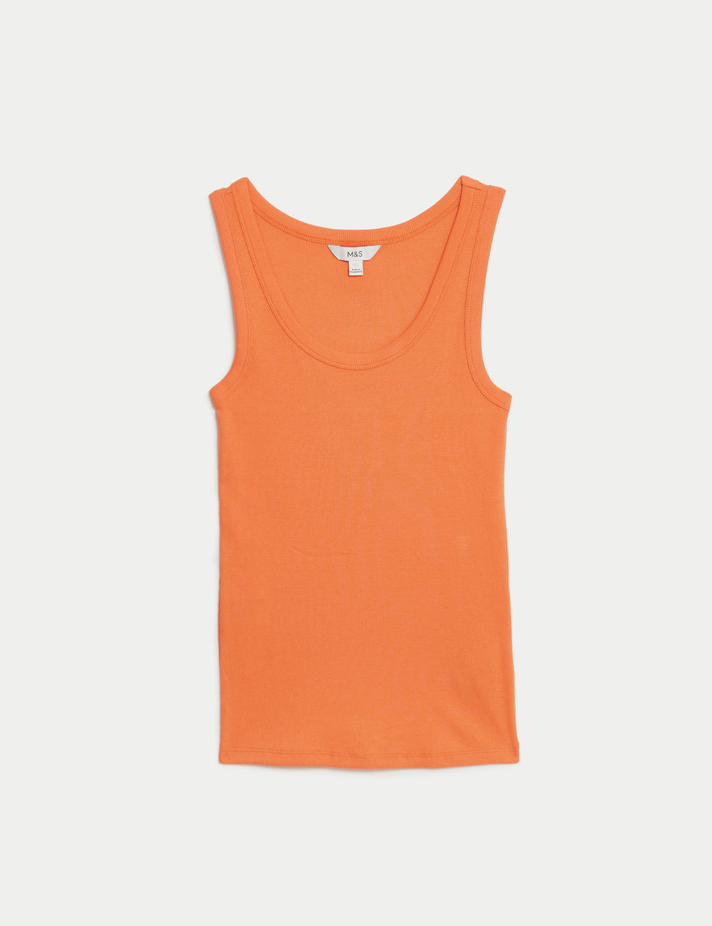 Cotton Rich Ribbed Slim Fit Vest Top 1 of 5