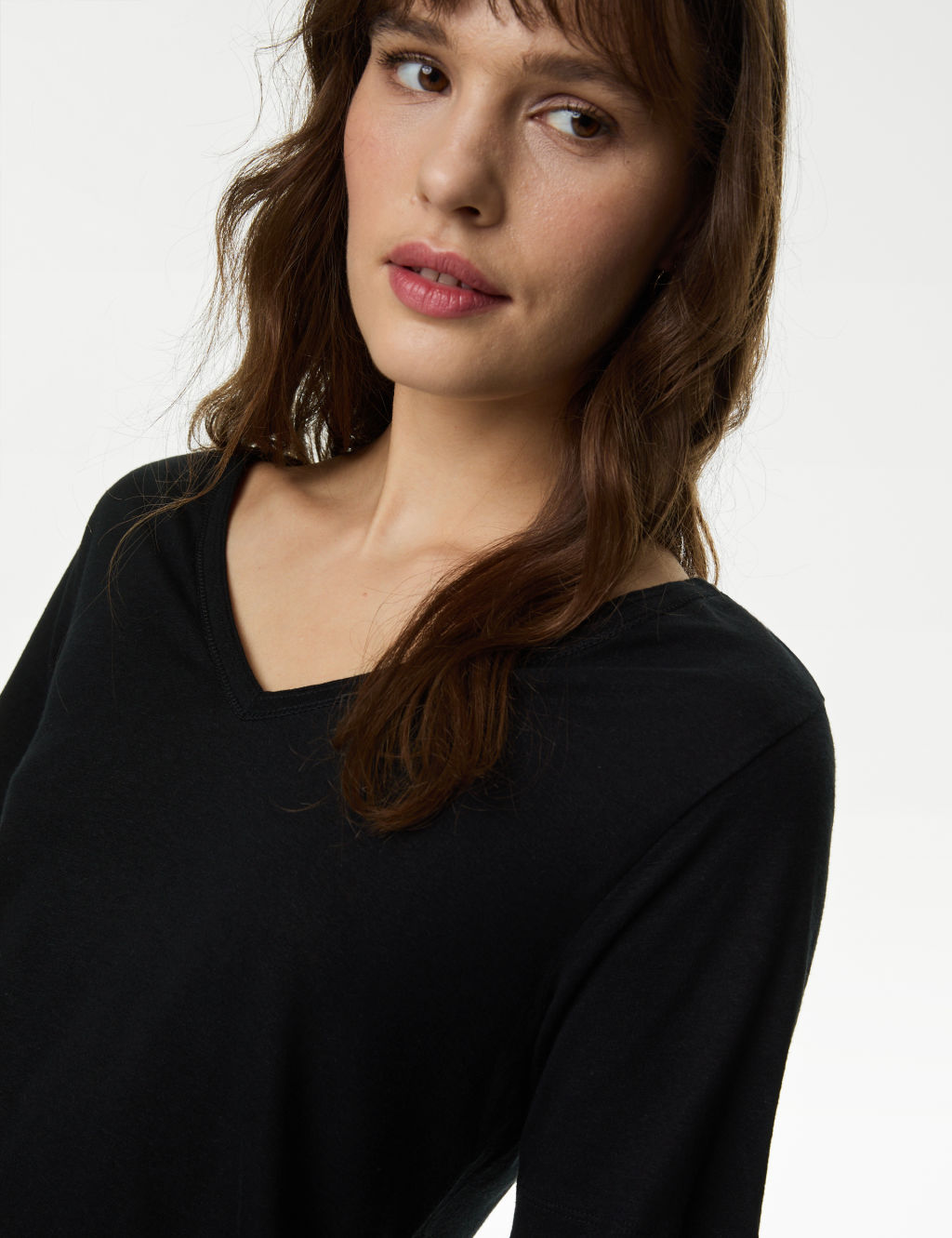 Linen Blend VNeck Top M&S Collection M&S