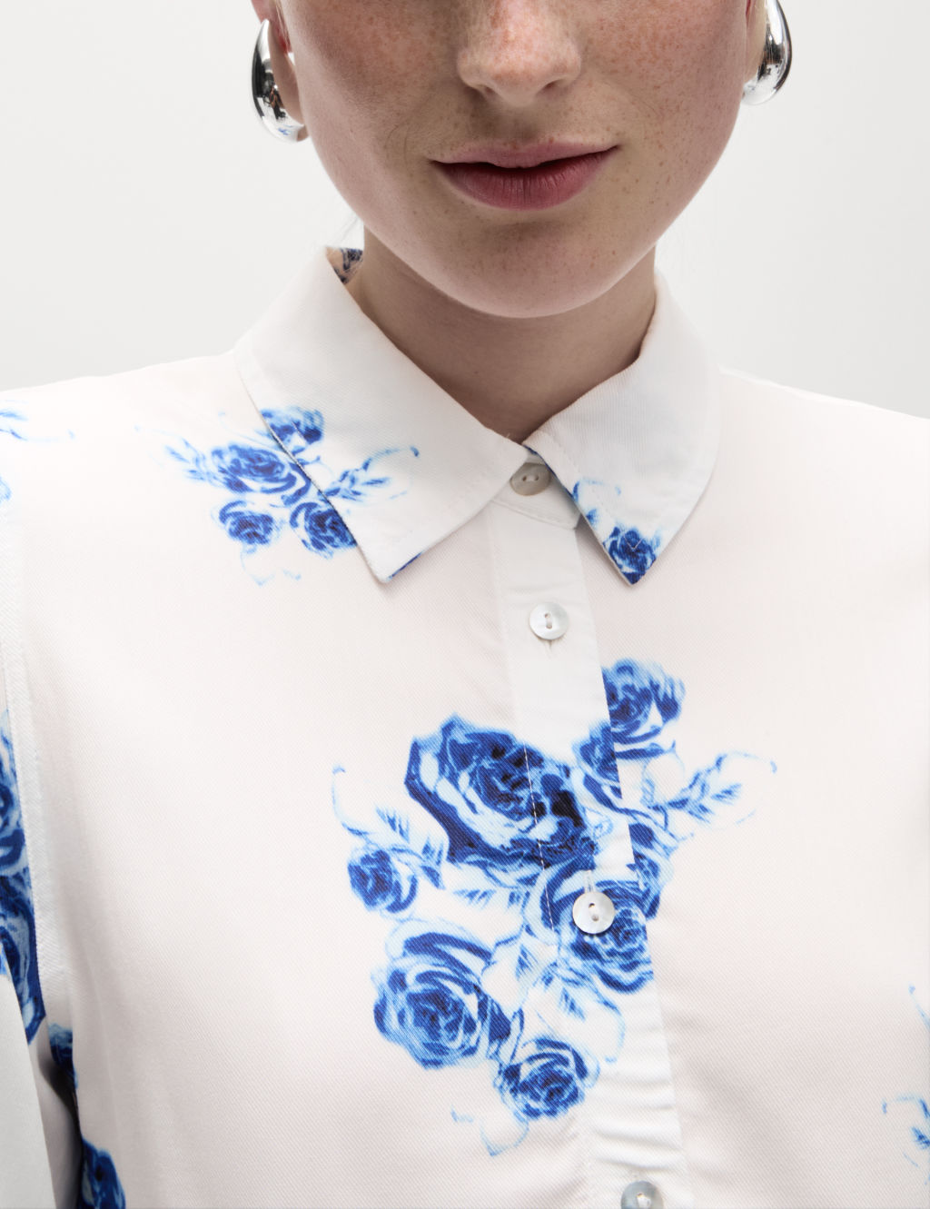 Printed Collared Button Through Shirt