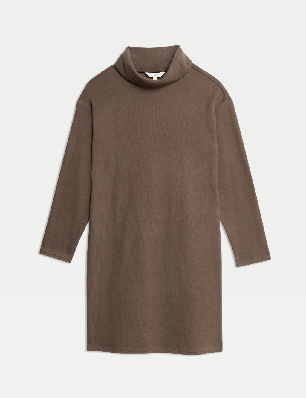 Jersey Funnel Neck Mini Jumper Dress