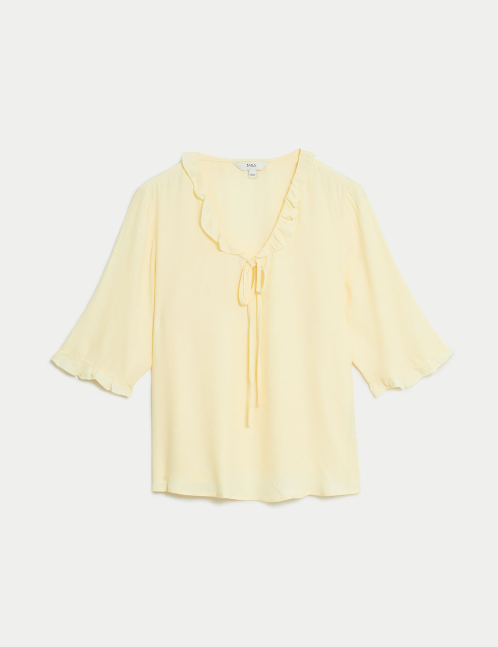 V-Neck Frill Detail Tie Front Blouse 1 of 5