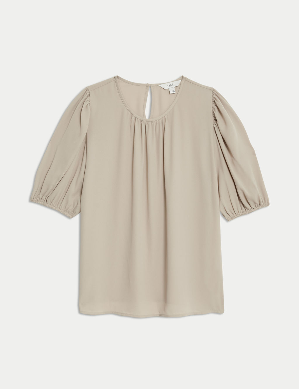 Round Neck Puff Sleeve Blouse 1 of 5