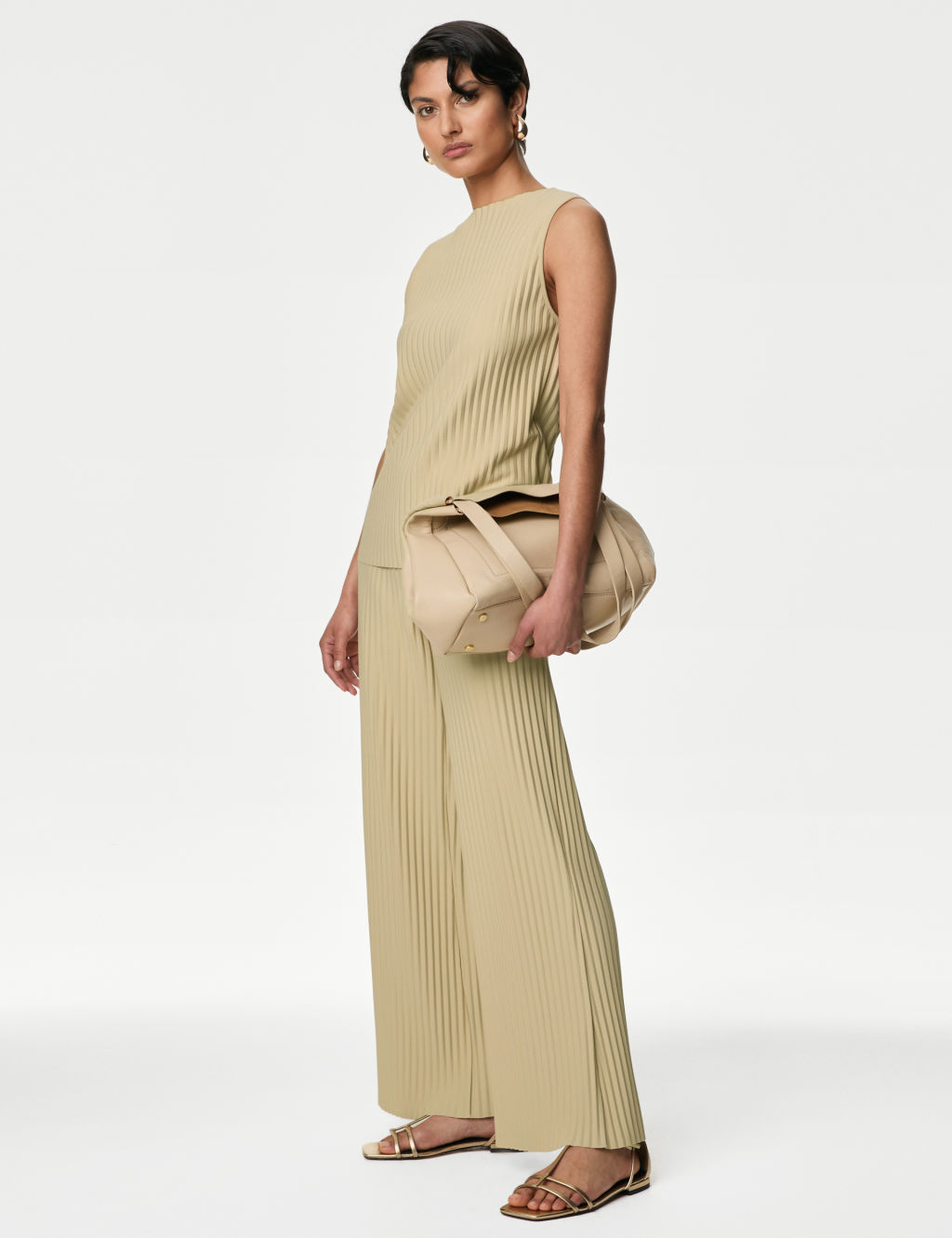 Jersey Plisse Slash Neck Top | Autograph | M&S 