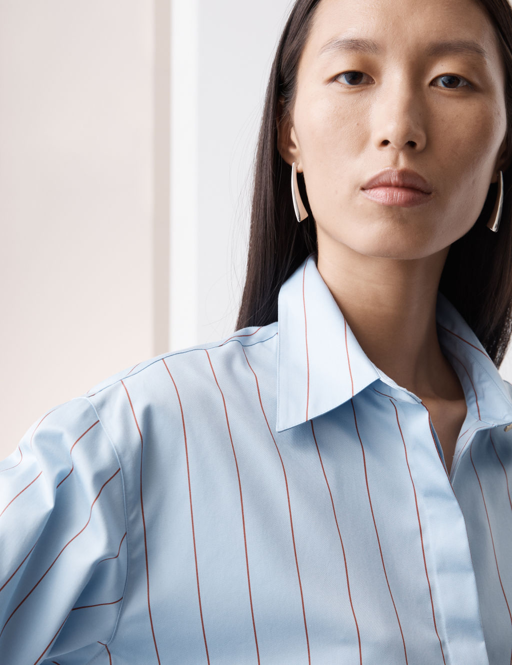 Pure Cotton Striped Collared Shirt