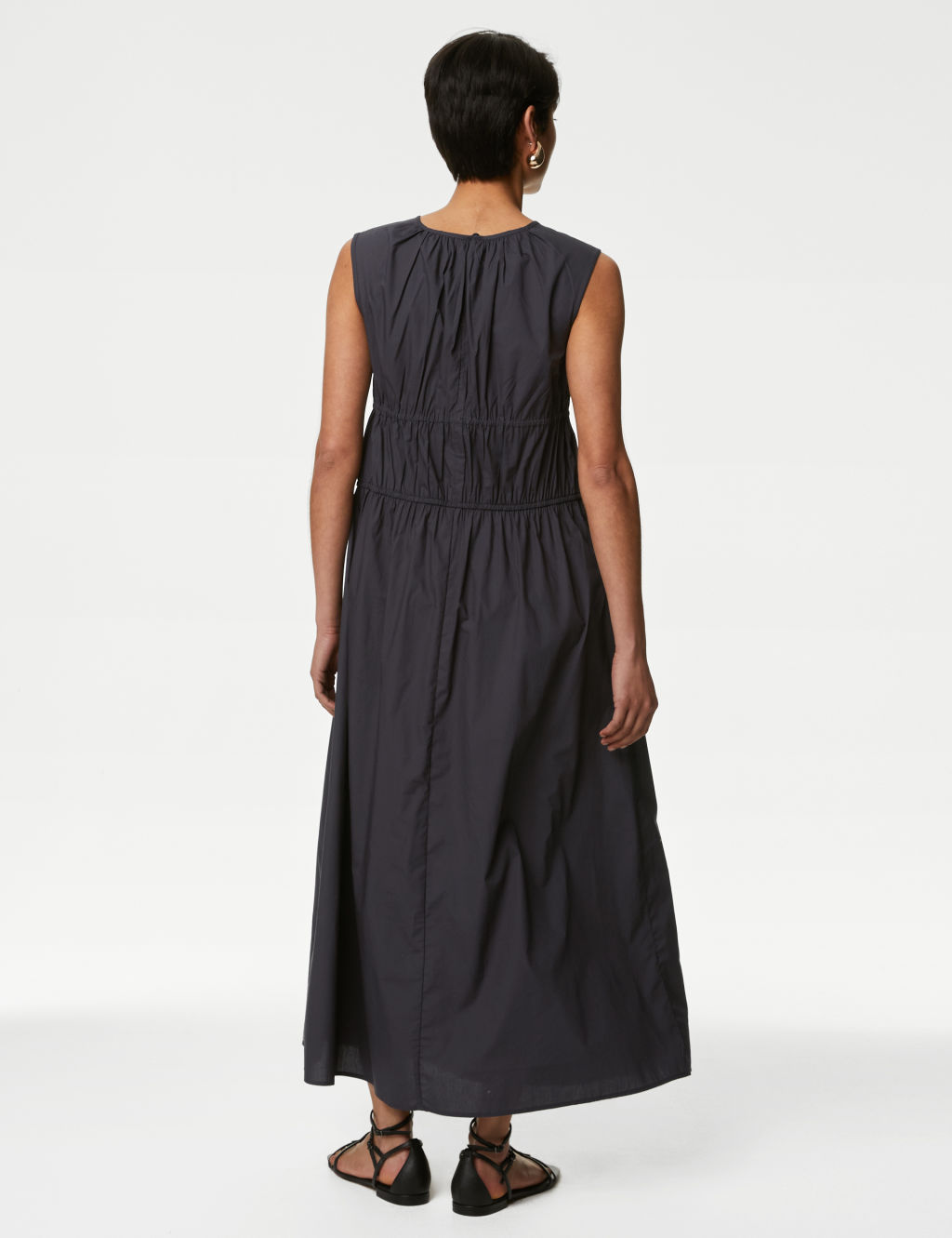 Pure Cotton Shirred Detail Midaxi Dress | Autograph | M&S