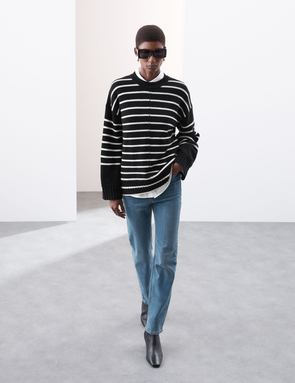 Merino Wool Rich Striped Jumper