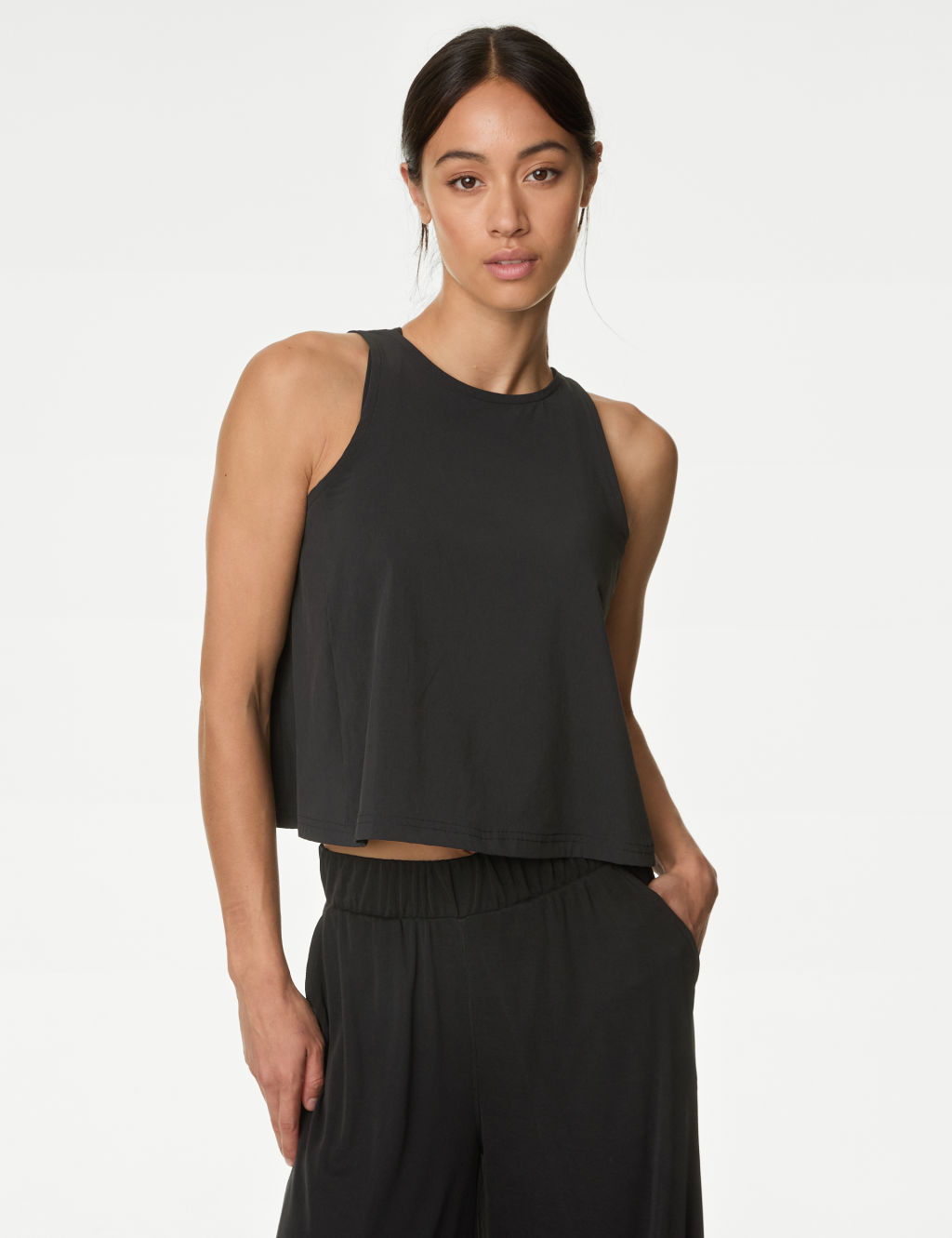 Cropped Split Back Yoga Vest Top 4 of 5