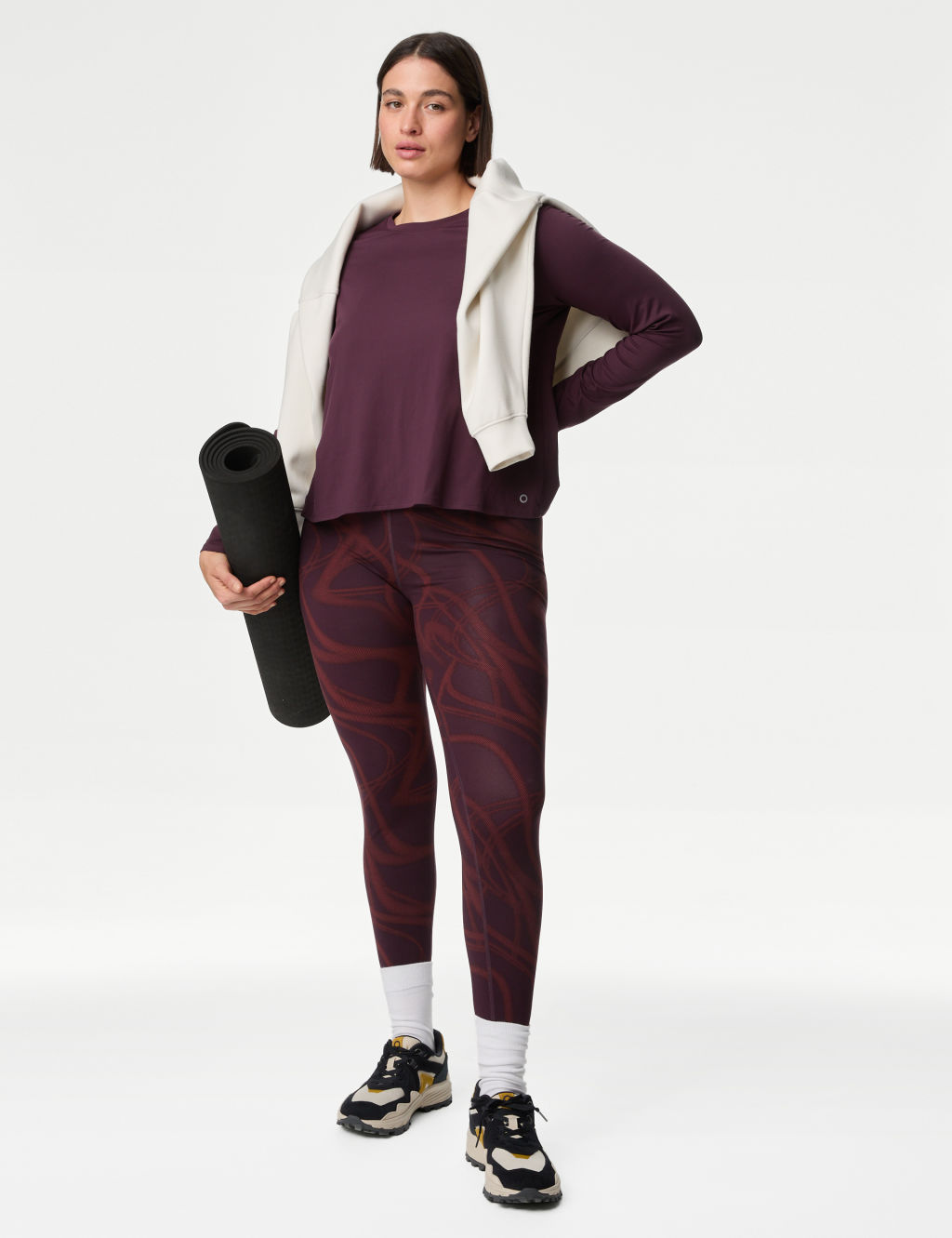 Scoop Neck Wrap Back Yoga Top