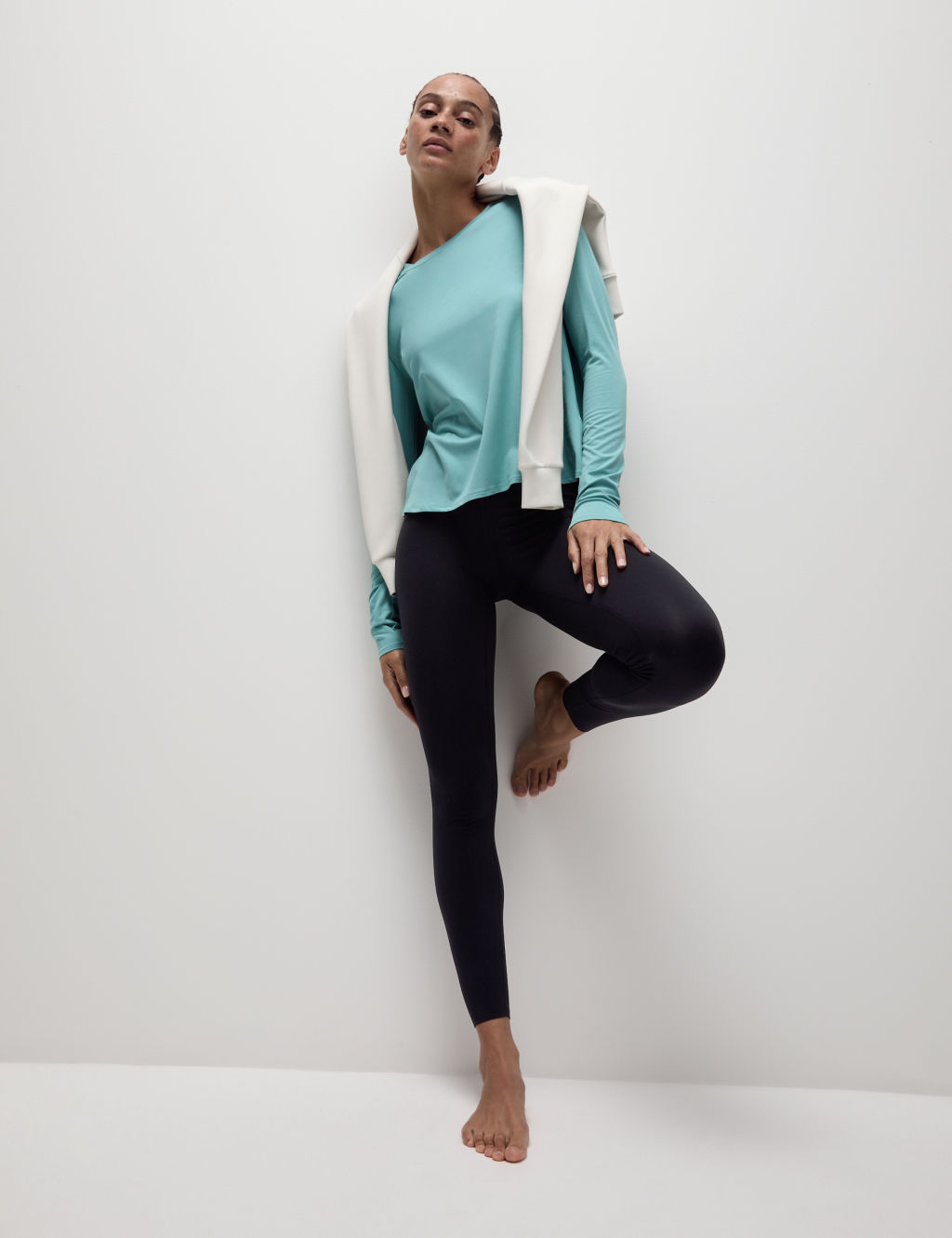 Scoop Neck Wrap Back Yoga Top