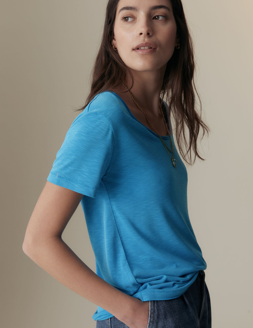 Modal Rich Scoop Neck T-Shirt