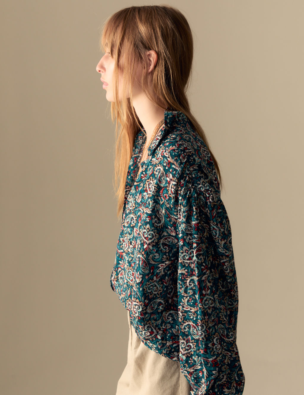 Printed Collared Blouse