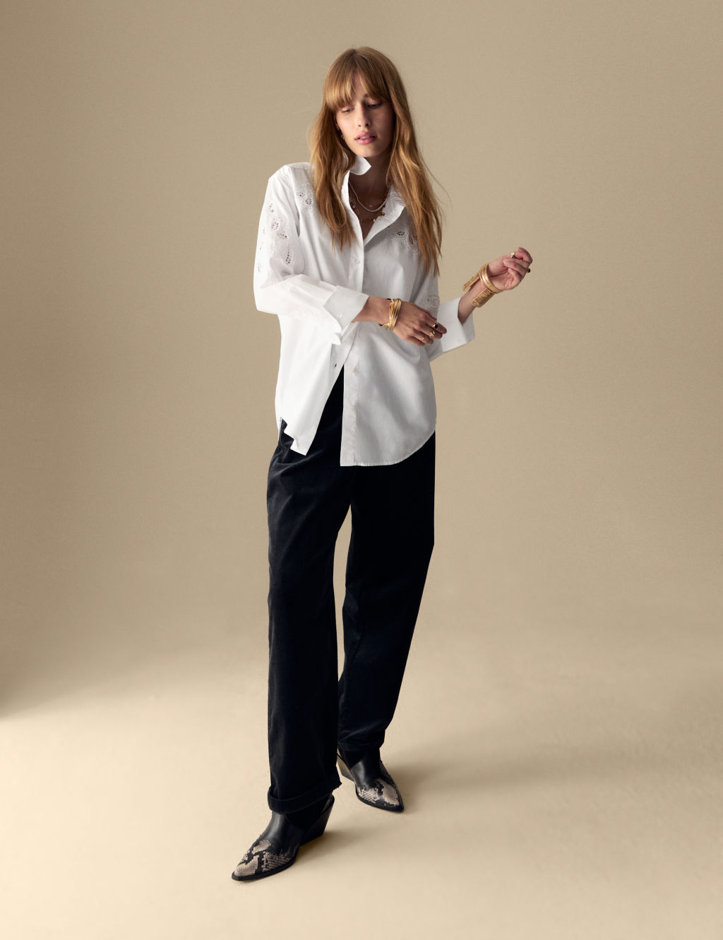 Pure Cotton Embroidered Collared Shirt 2 of 5