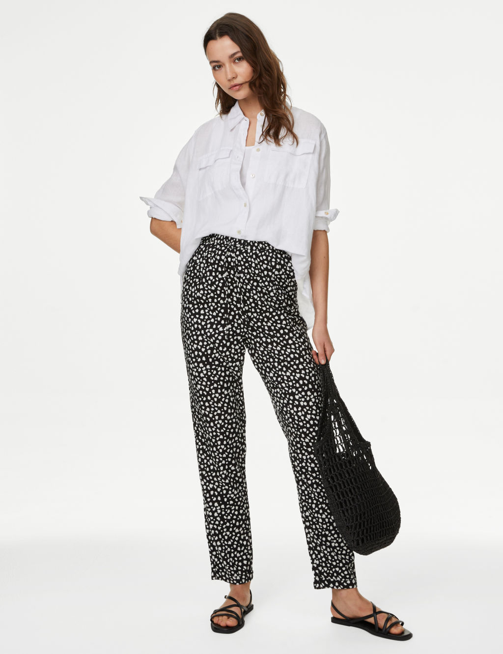 Printed Tapered Ankle Grazer Trousers 2 of 5