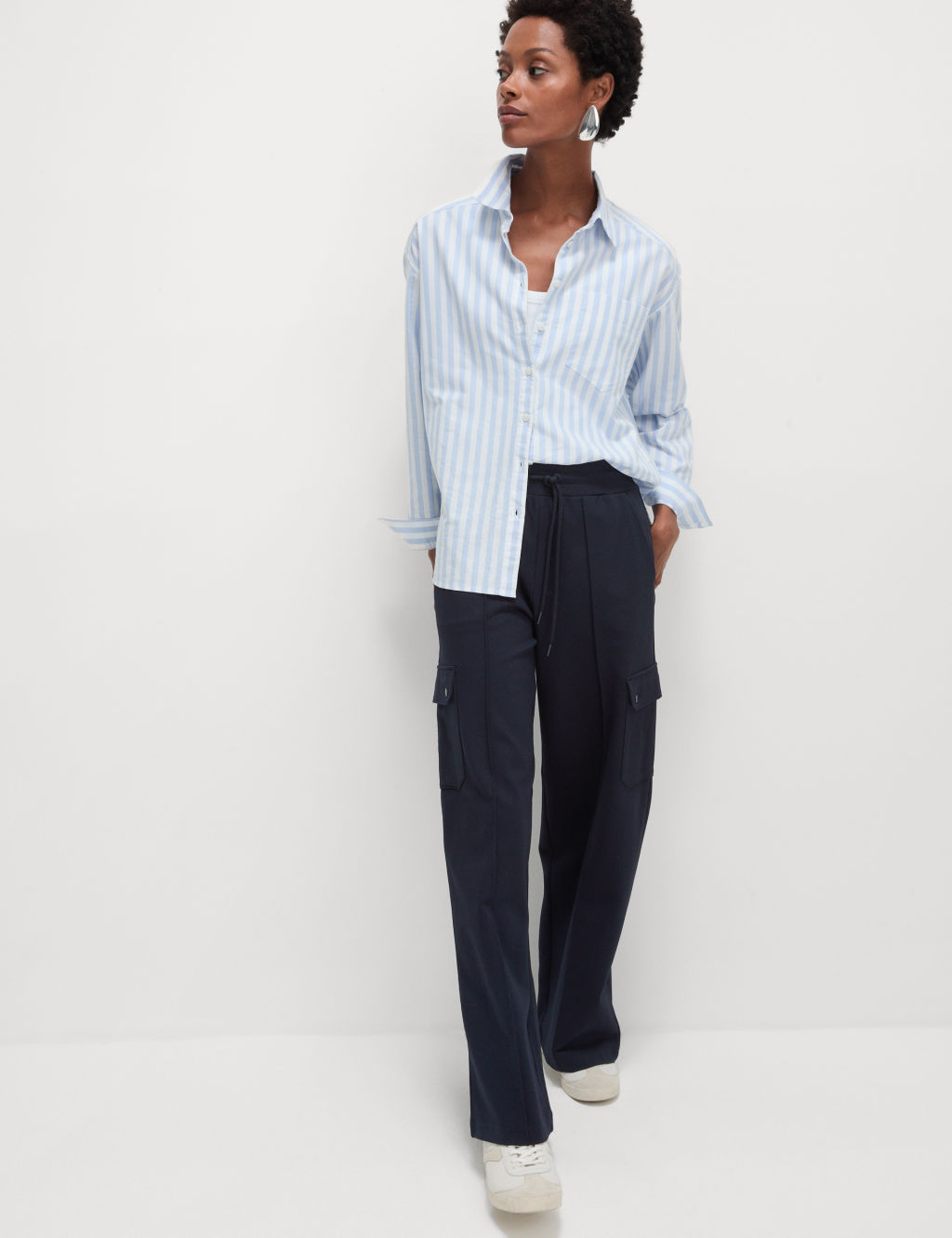 Ponte Utility Wide Leg Trousers