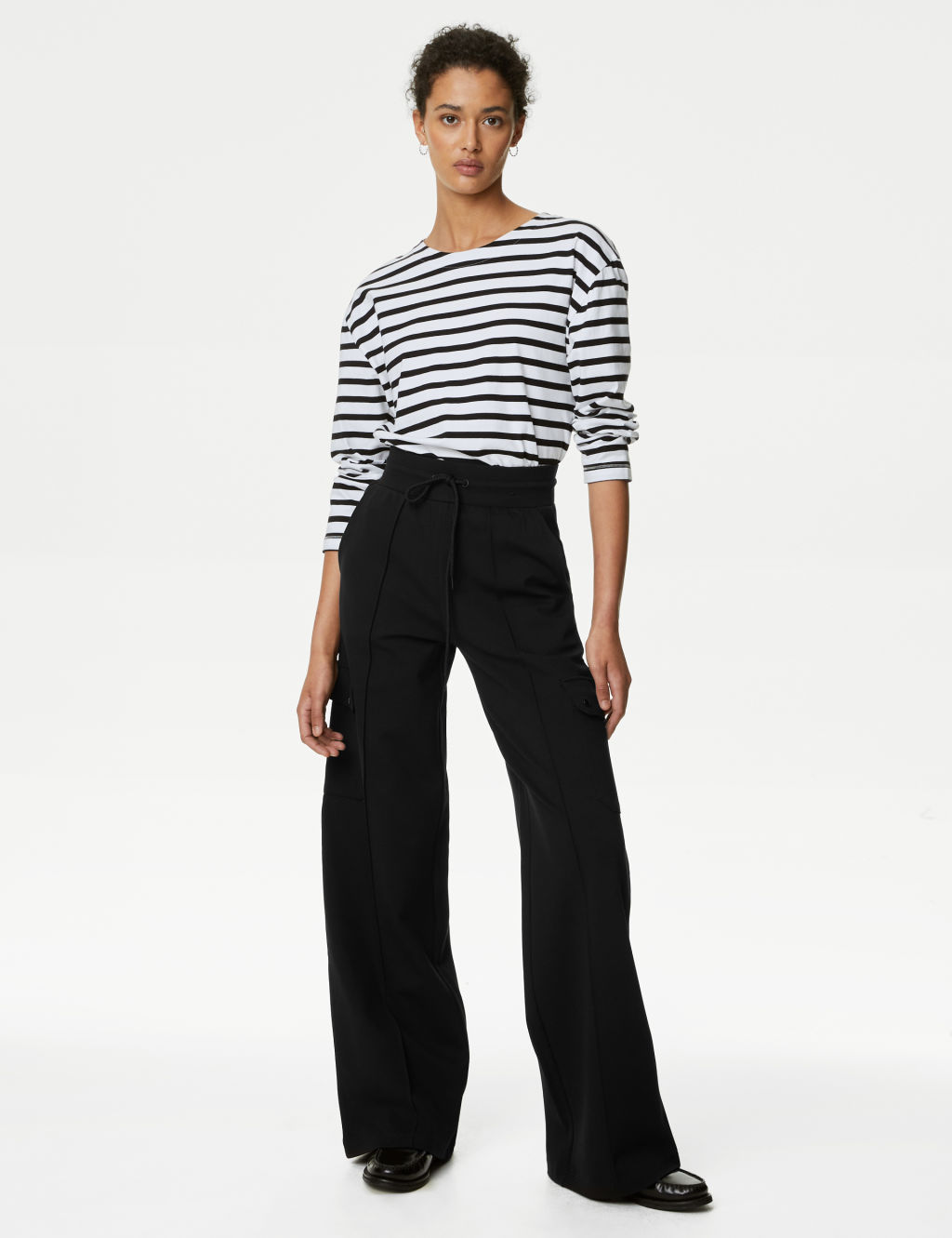 Ponte Utility Wide Leg Trousers