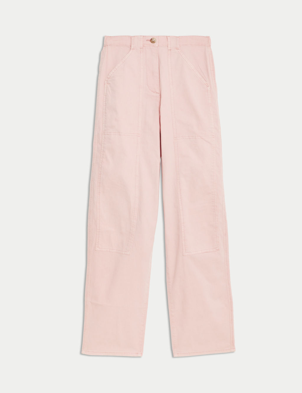 Cotton Rich Relaxed Straight Trousers 1 of 6